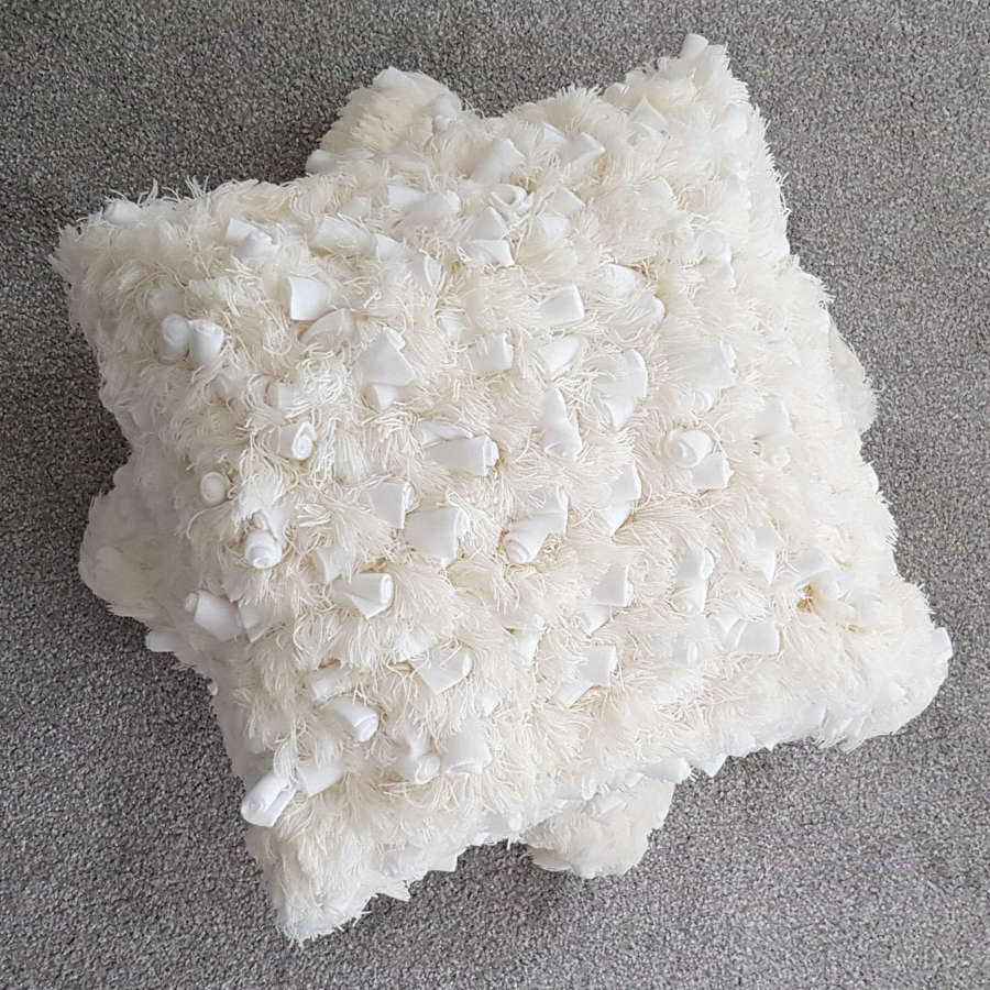 White angel hair cushion