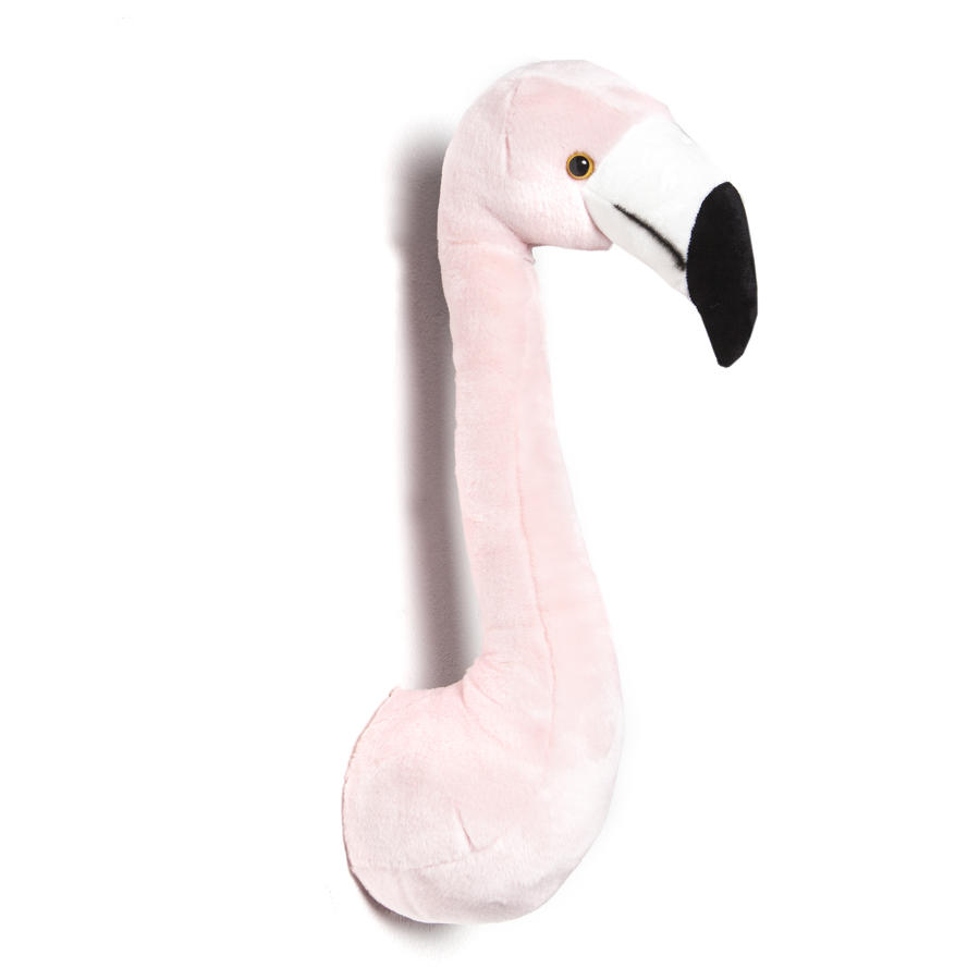 Animal head wall mounts for children's bedroom - flamingo