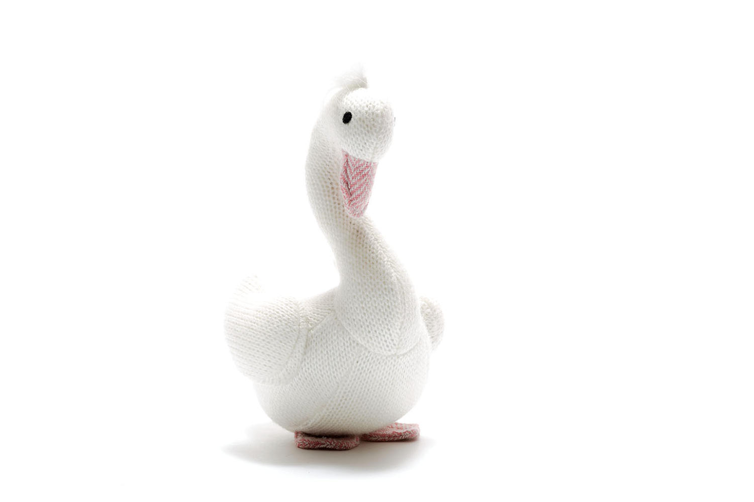 White swan baby rattle