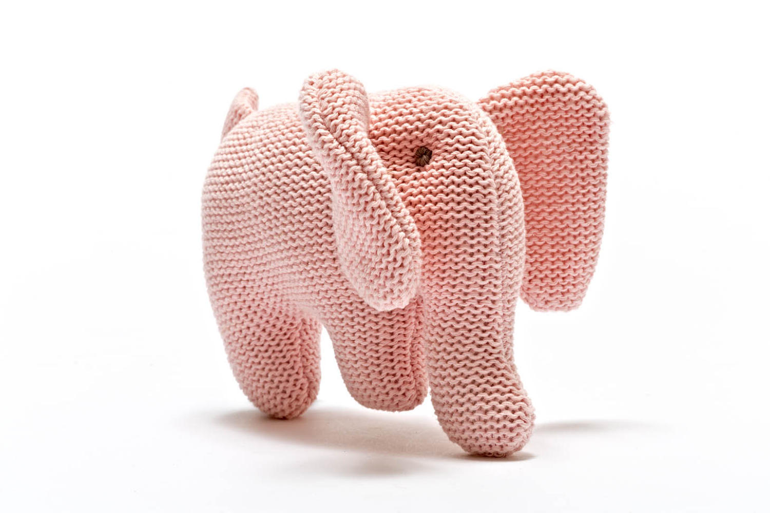 Pink elephant baby rattle