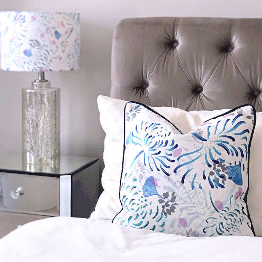 Amanda West grey shimmer velvet cushion