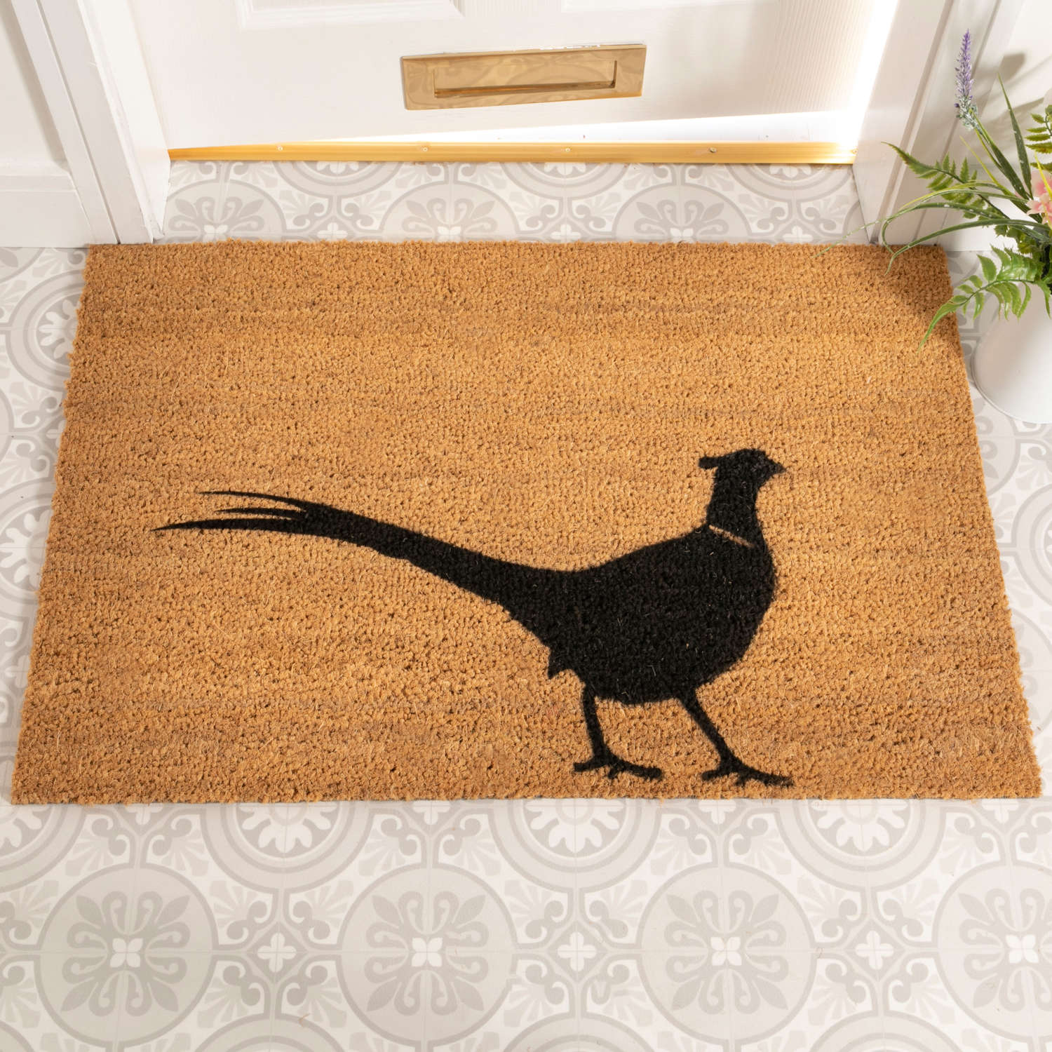 Pheasant design rural house larger size doormat