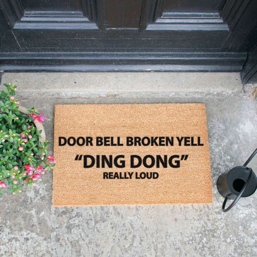 Door bell broken design standard size doormat