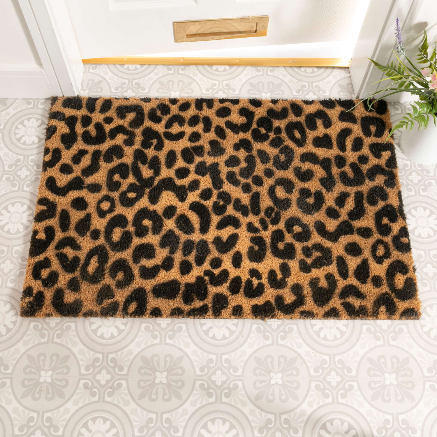 Leopard design rural house larger size doormat