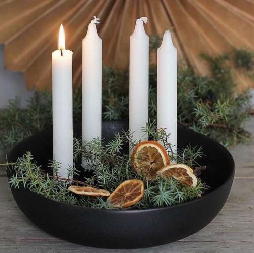 Black ceramic candle bowl