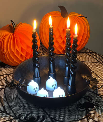 Black ceramic candle bowl