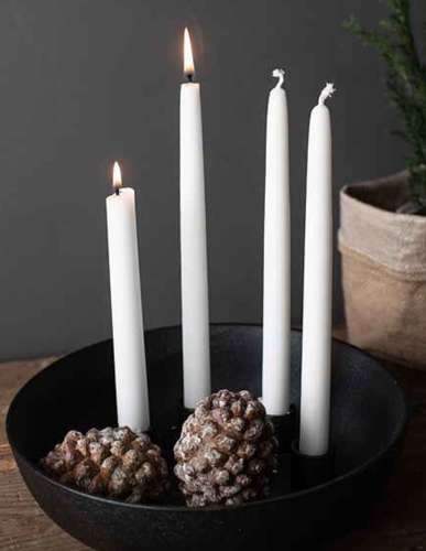 Black ceramic candle bowl