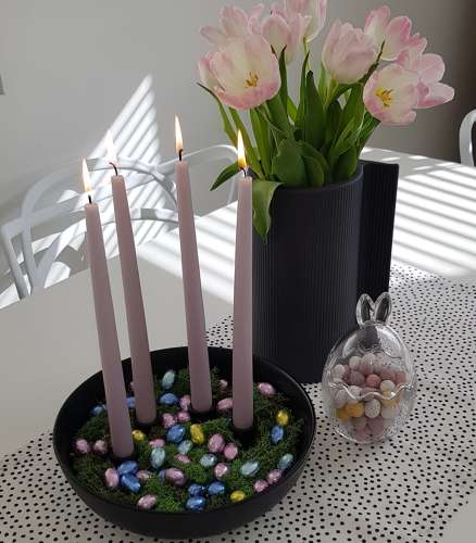 Black ceramic candle bowl
