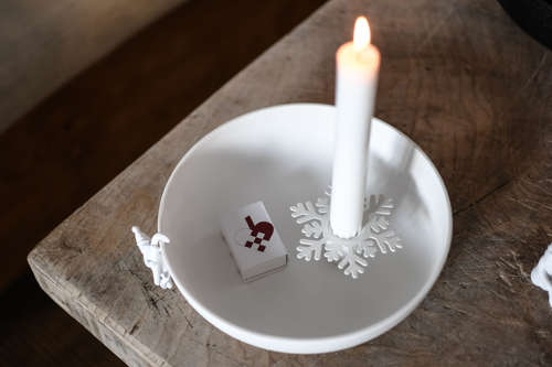 White snowflake candle cuff