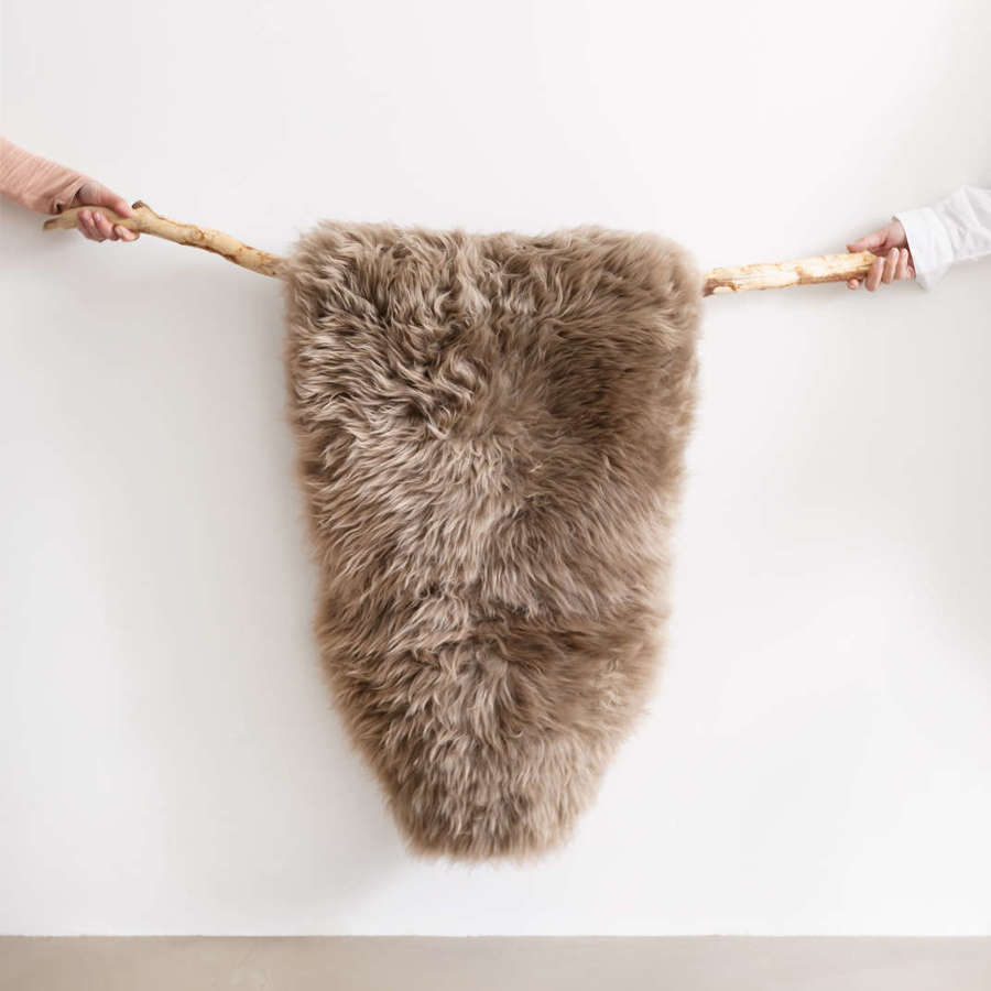 Sheepskin Rug or Throw in Taupe