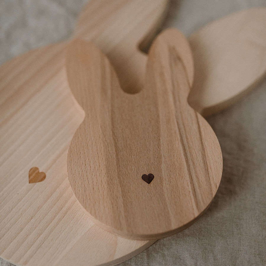 Mini rabbit shaped cutting or serving board