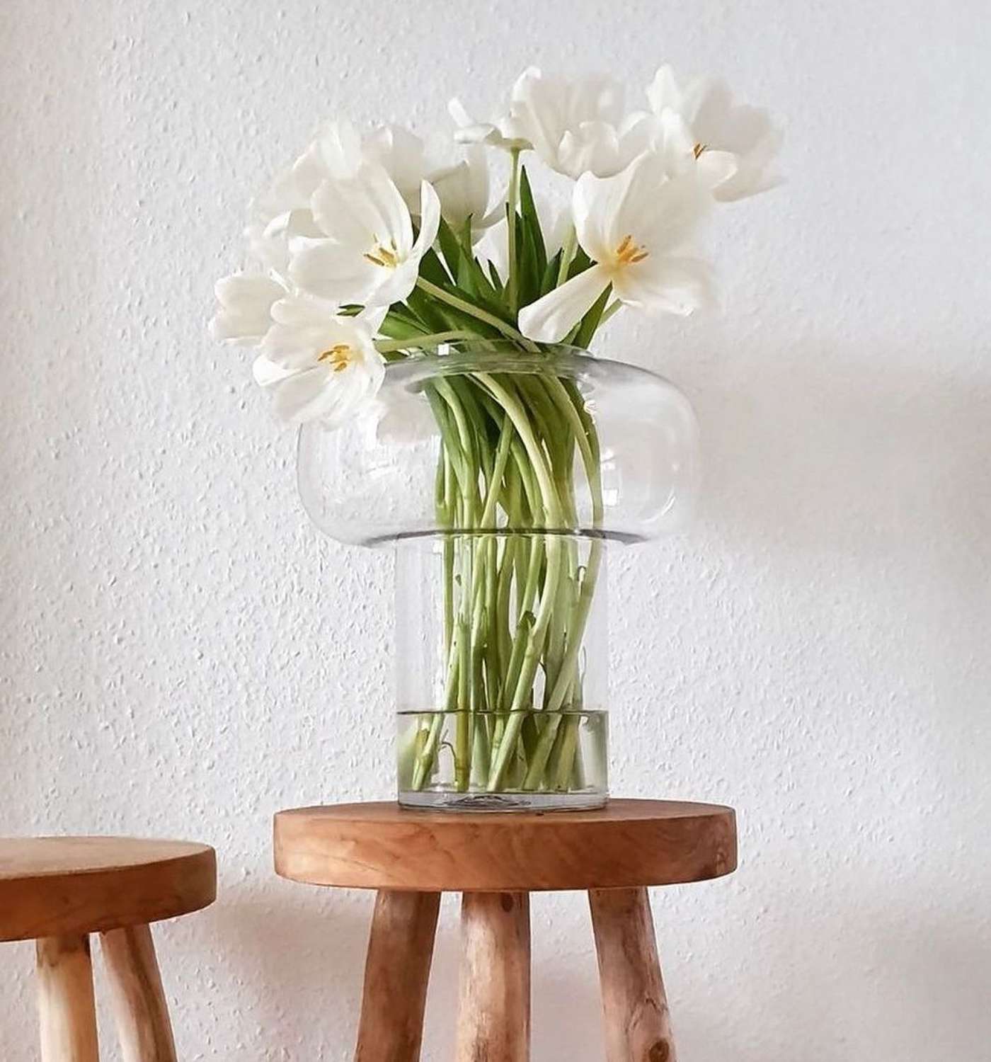 Large clear glass vase