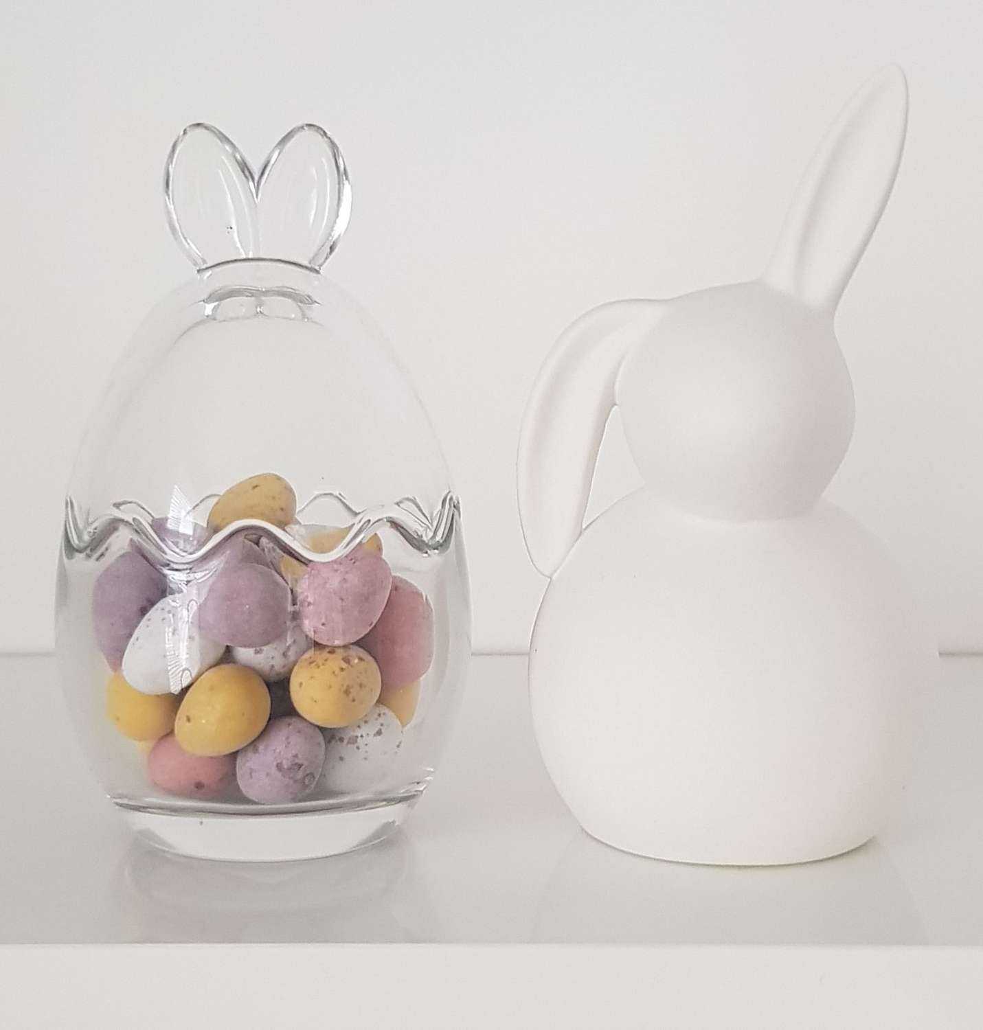 Glass rabbit jar - medium