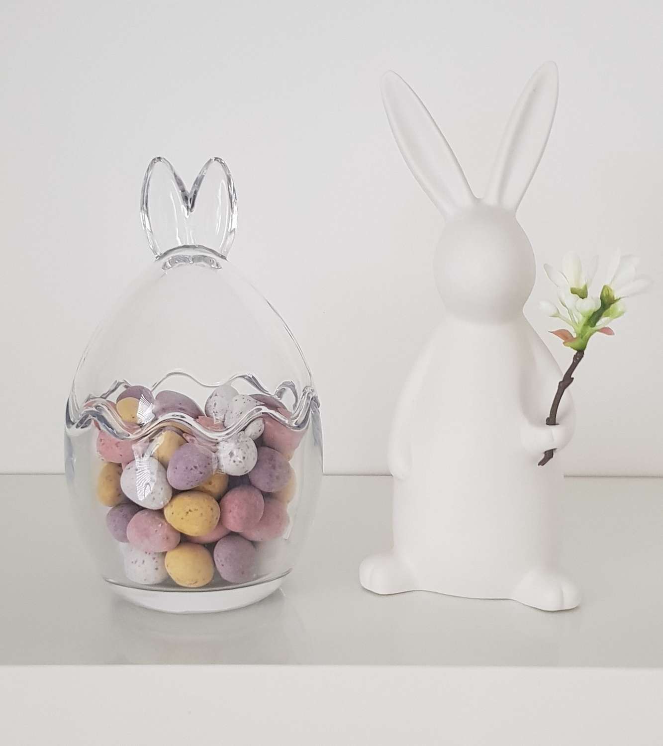 Glass rabbit jar - large