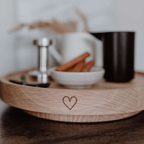 Lazy Susan - solid oak wooden turntable