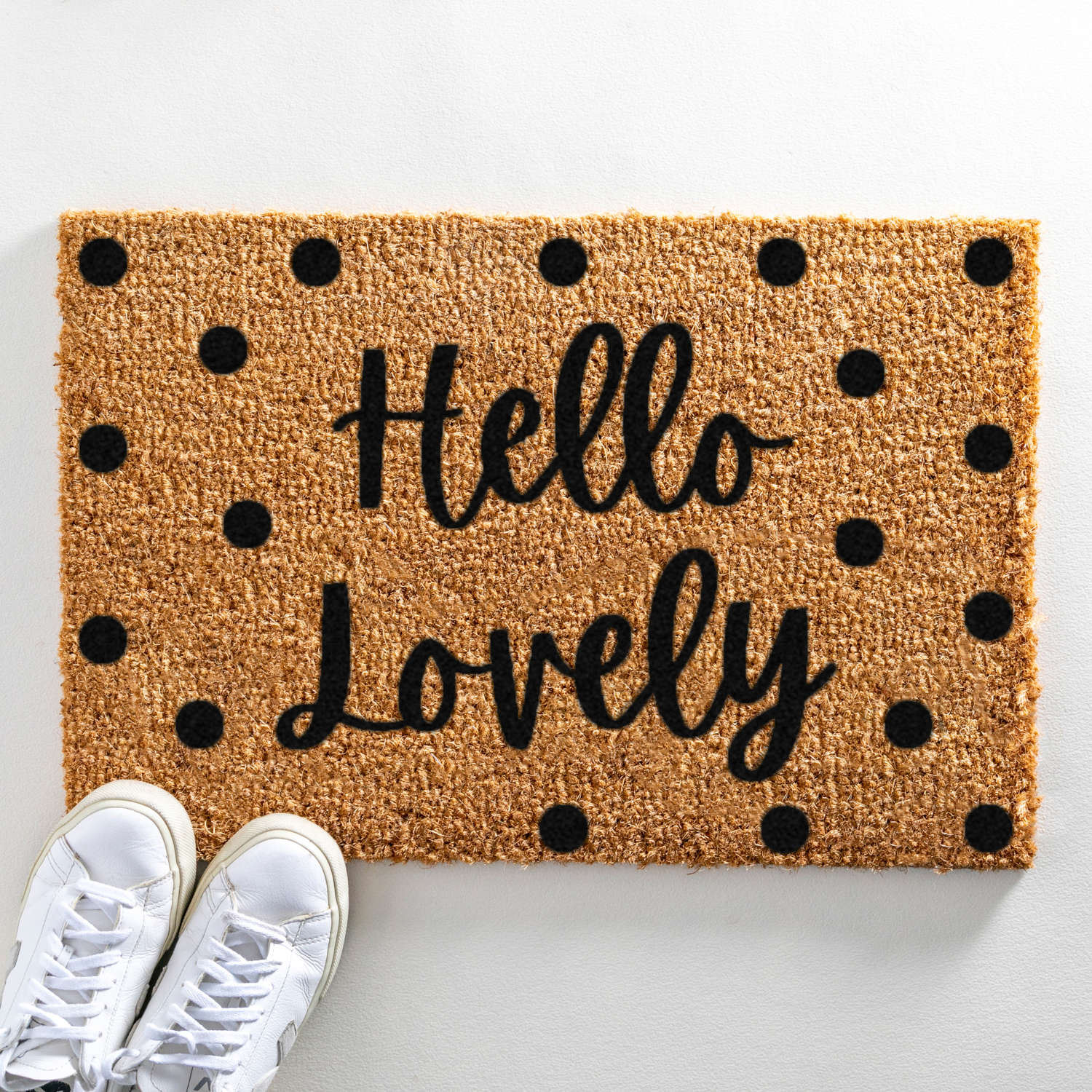 Hello lovely design standard size doormat