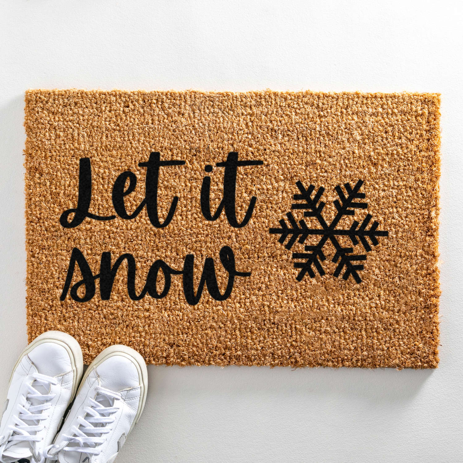 Let it snow Christmas design doormat