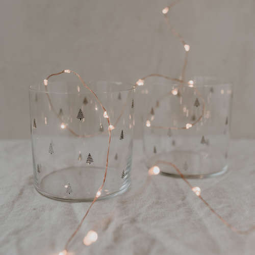 Fir tree design glasses - set of 2