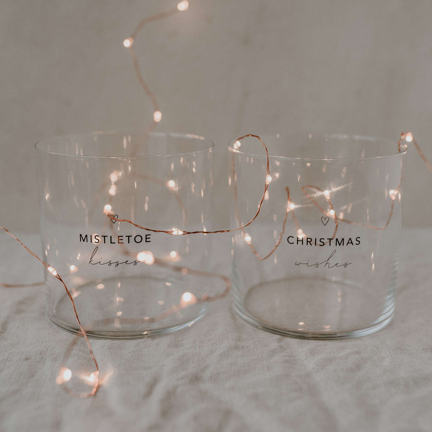 Christmas slogan design drinking glasses - set of 2
