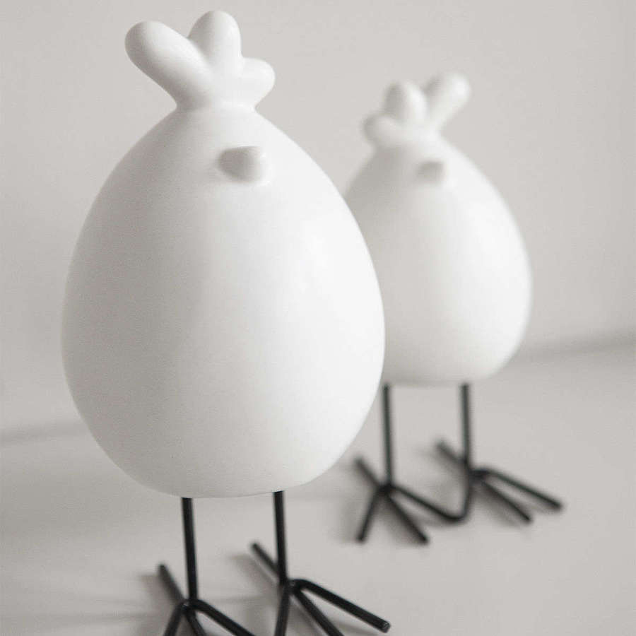 Large white ceramic Easter hen
