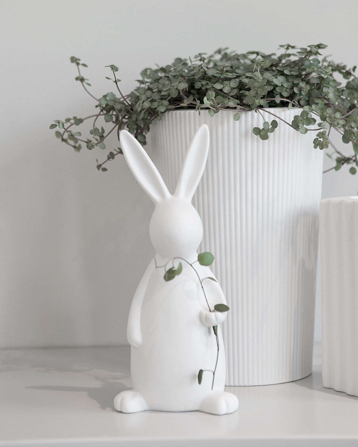 Large white ceramic Easter rabbit