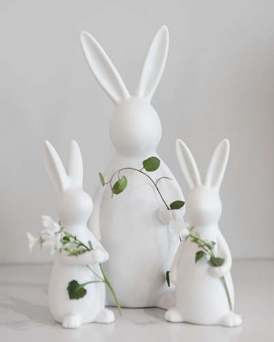 Small white ceramic Easter bunny