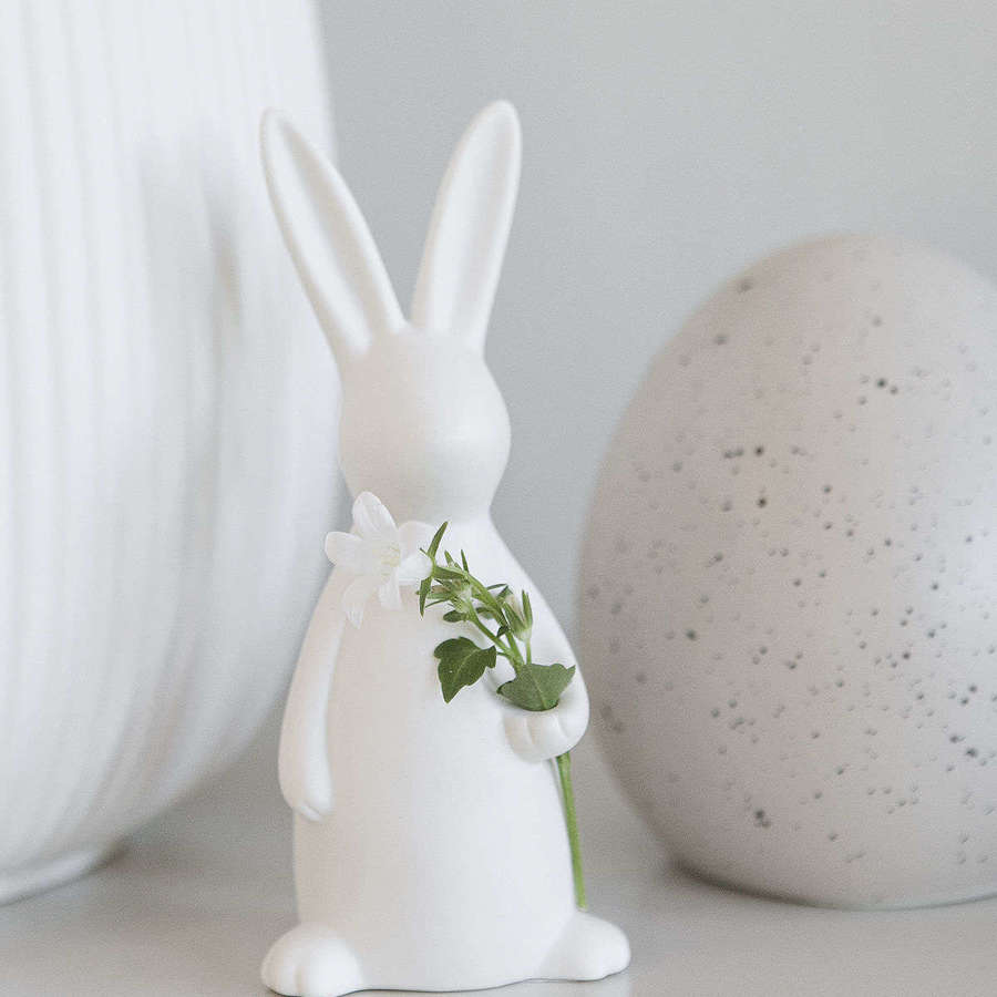 Small white ceramic Easter rabbit