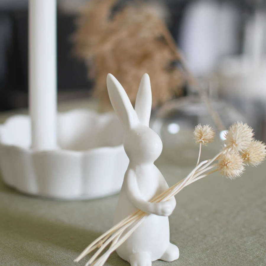 Small white rabbit figurine