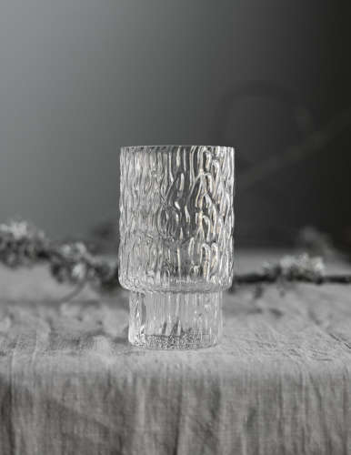 Fluted drinking glass