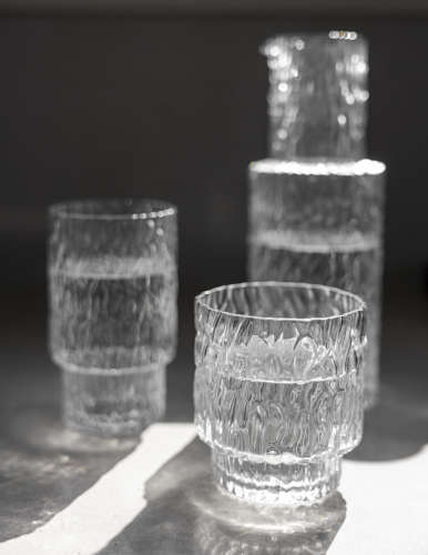 Fluted drinking glass