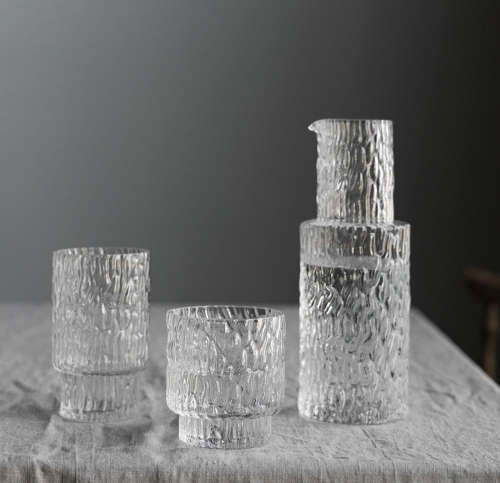 Fluted glass carafe