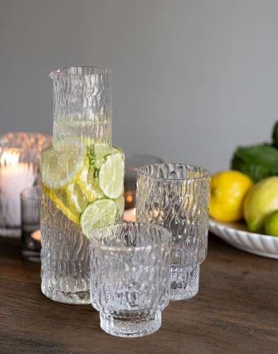 Fluted glass carafe